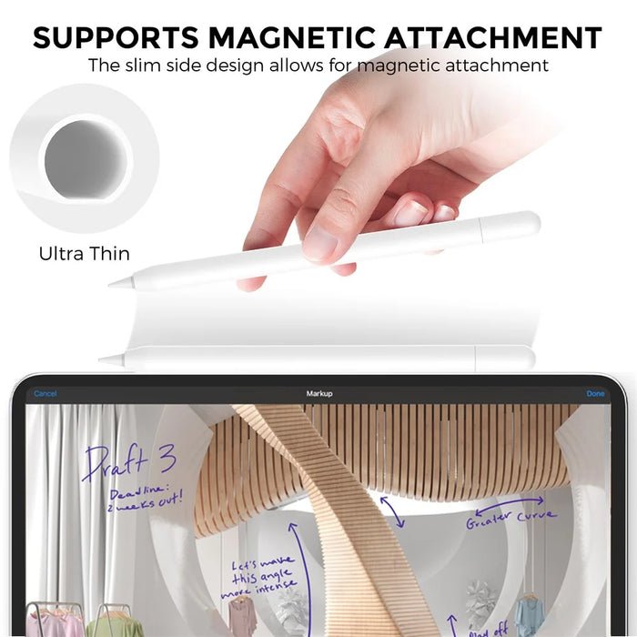 AHASTYLE PT65-3 2Pcs for Apple Pencil 3 Silicone Case Ultra Thin Stylus Protective Sleeve - White / Avocado Green - 5