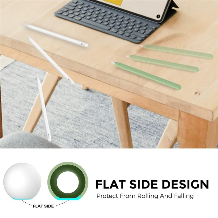 AHASTYLE PT65-3 2Pcs for Apple Pencil 3 Silicone Case Ultra Thin Stylus Protective Sleeve - White / Avocado Green - 6