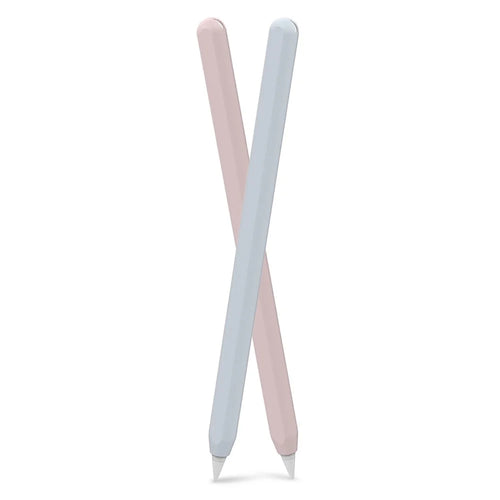 AHASTYLE PT65 2Pcs for Apple Pencil (2nd Generation) Stylus Silicone Case Pen Protective Sleeve Cover - Pink / Baby Blue - 1