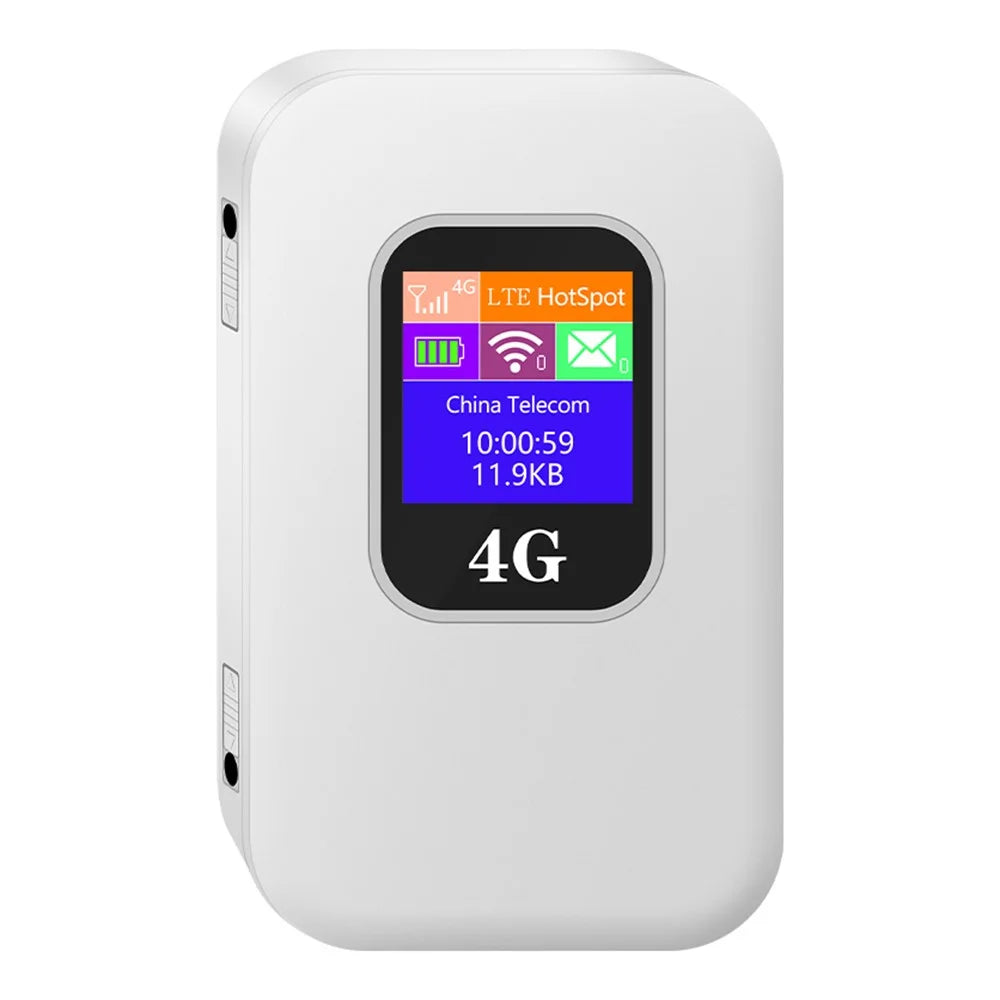M1-E 4G LTE Mobile WiFi Router with CRC9 Port Smart OLED Display WiFi 6 300Mbps Portable Hotspot, Eurasian Version (without Antenna) - White - 1