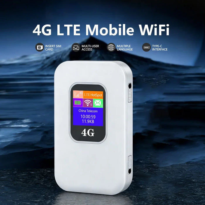 M1-E 4G LTE Mobile WiFi Router with CRC9 Port Smart OLED Display WiFi 6 300Mbps Portable Hotspot, Eurasian Version (without Antenna) - White - 2