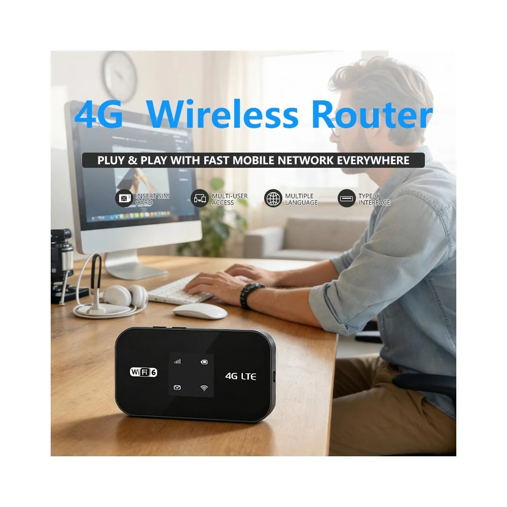 MF967P-E 4G LTE Mobile WiFi 6 Router with Color Light 300Mbps Portable Hotspot, Eurasian Version - 2