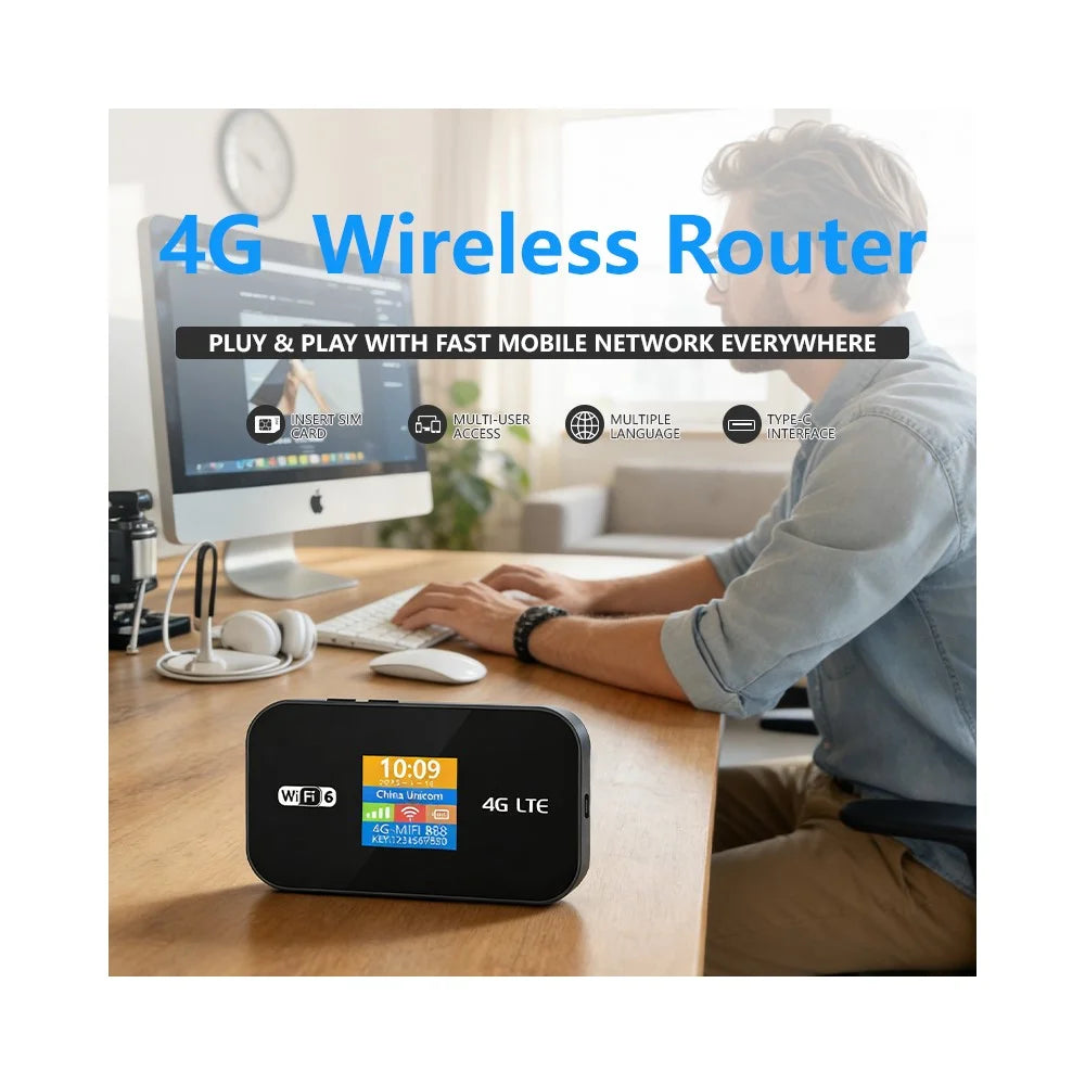 MF967P-E 4G LTE Mobile WiFi 6 Router with Color Screen 300Mbps Portable Hotspot, Eurasian Version - 2