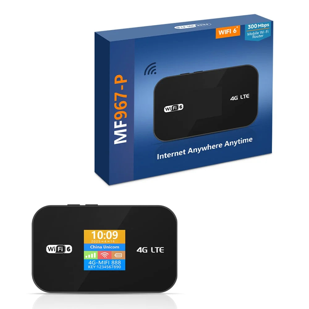 MF967P-E 4G LTE Mobile WiFi 6 Router with Color Screen 300Mbps Portable Hotspot, Eurasian Version - 6