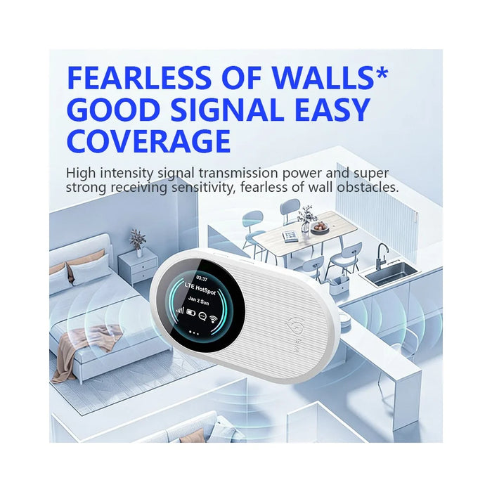 DNXT M10 Pro 4G LTE WiFi 6 Portable Wireless Router Mobile Hotspot with Color OLED Display - Blue - 4