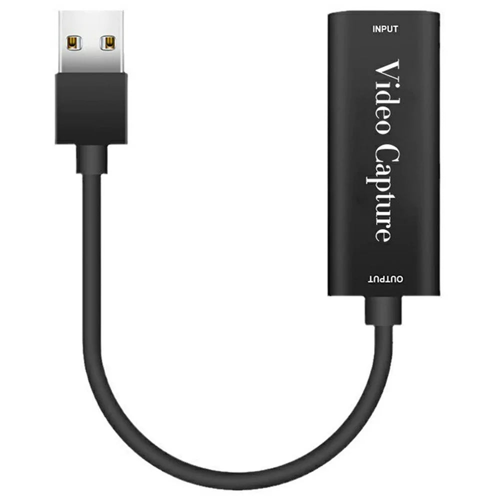 HU-02 HD to USB 3.0 Video Capture Card for PS4 / Xbox / Nintendo Switch 1080P Game Recording Live Streaming Adapter Cable OBS Compatible - Black - 2
