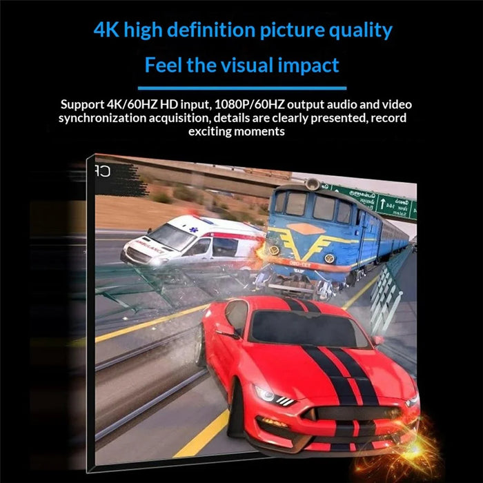 HU-02A HD to USB-A / Type-C 2 in 1 Video Capture Card for Gaming Console / PC / Phone Live Streaming Adapter Cable (Chip: MS2109) - Black - 6