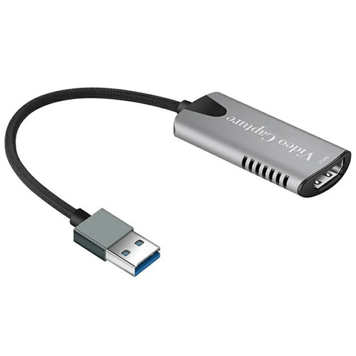 HU-04 USB 2.0 Video Capture Card 4K Input 1080P Output HD to USB Converter for Game Console / Mobile Phone / Camcorder - Grey - 1