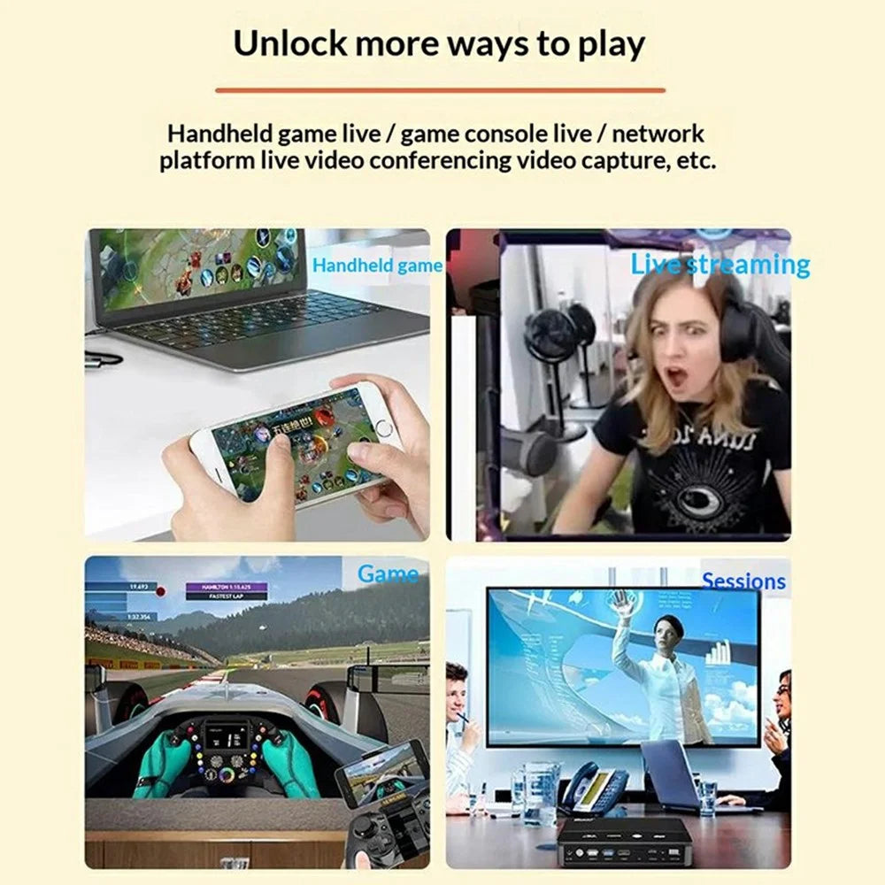 HU-04A HD to USB-C / USB-A 2 in 1 Video Capture Card 1080P 60Hz Aluminum Alloy Game Recording Streaming Adapter Cable - Grey - 4
