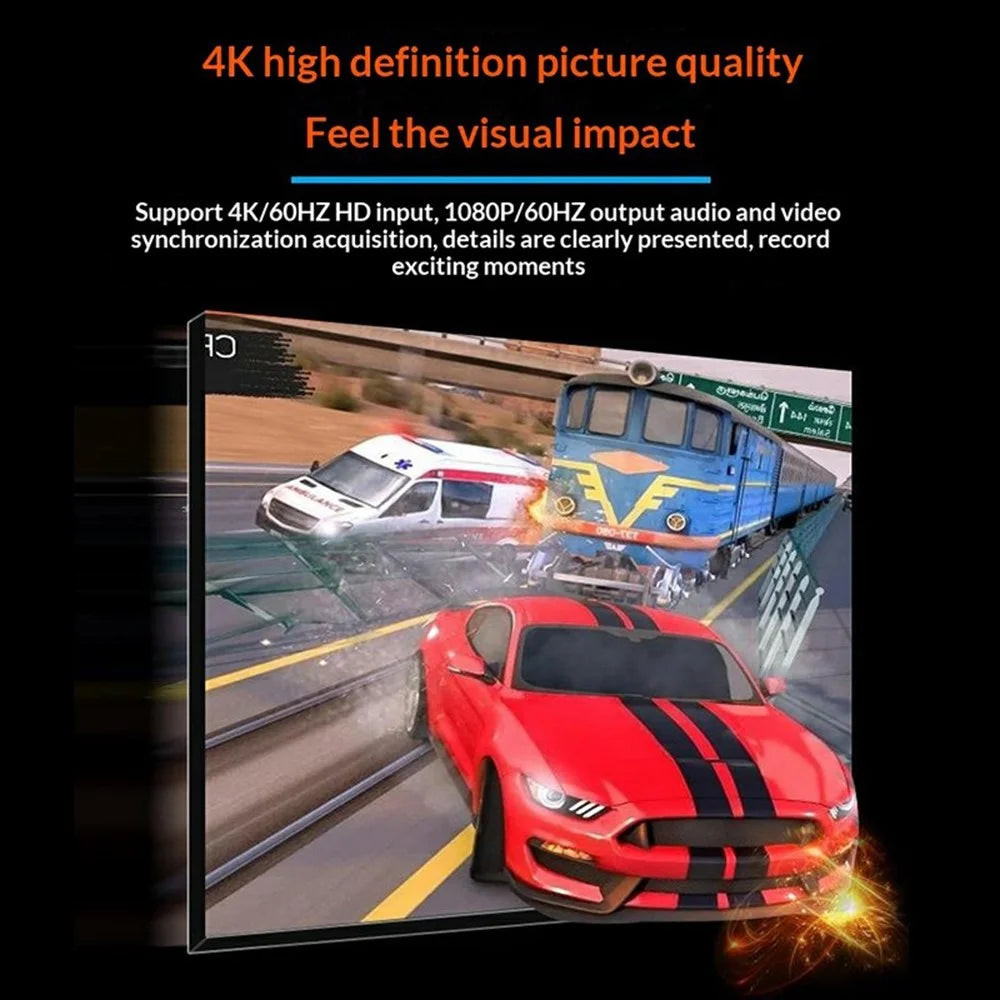 HU-04A HD to USB-C / USB-A 2 in 1 Video Capture Card 1080P 60Hz Aluminum Alloy Game Recording Streaming Adapter Cable - Grey - 6
