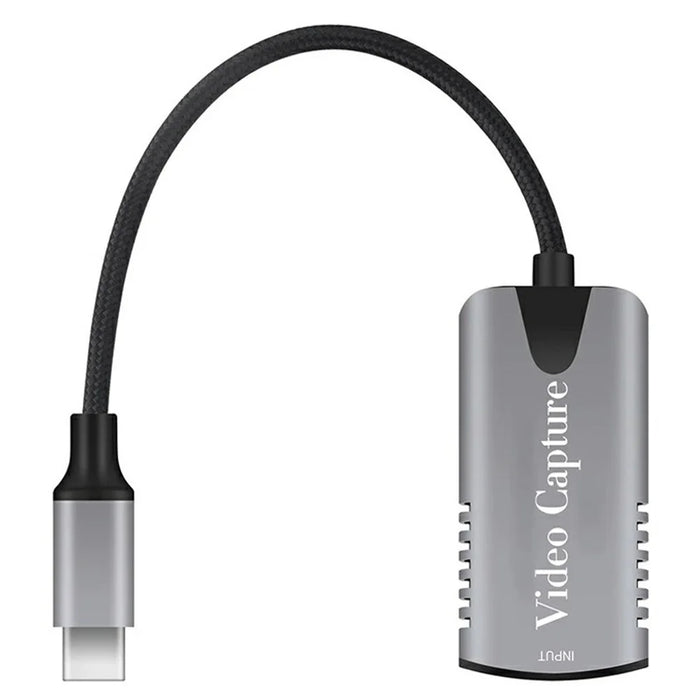 HU-04C HD to USB-C Video Capture Card 4K Game Streaming Live Broadcast Recorder Adapter - Grey - 4