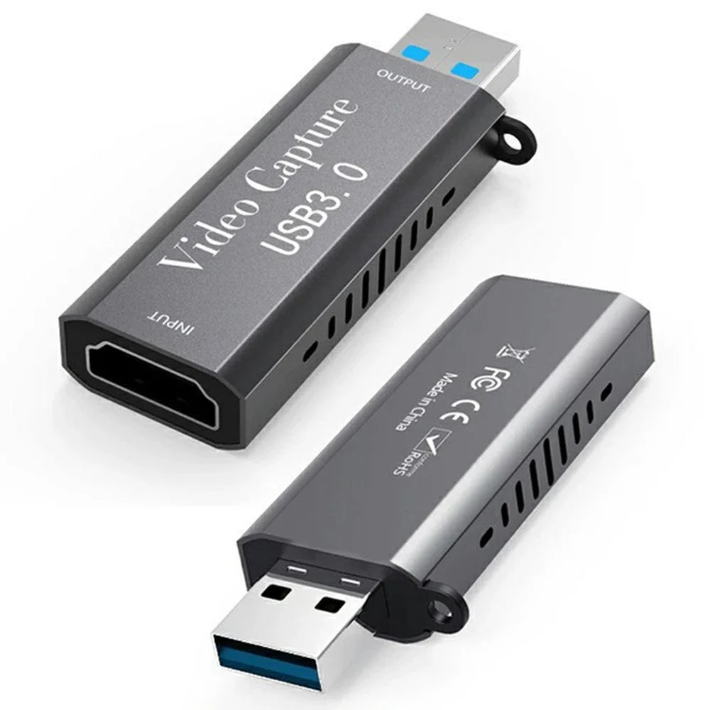 HU-07 HD to USB 3.0 Video Capture Card 1080P 60Hz Game Streaming Recording Adapter for PS4 Xbox Switch PC - Black - 2
