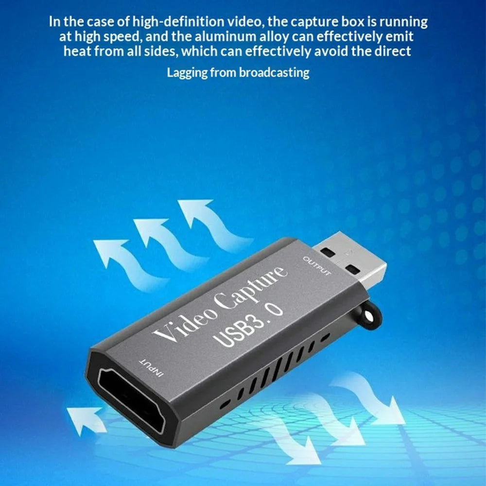 HU-07 HD to USB 3.0 Video Capture Card 1080P 60Hz Game Streaming Recording Adapter for PS4 Xbox Switch PC - Black - 4
