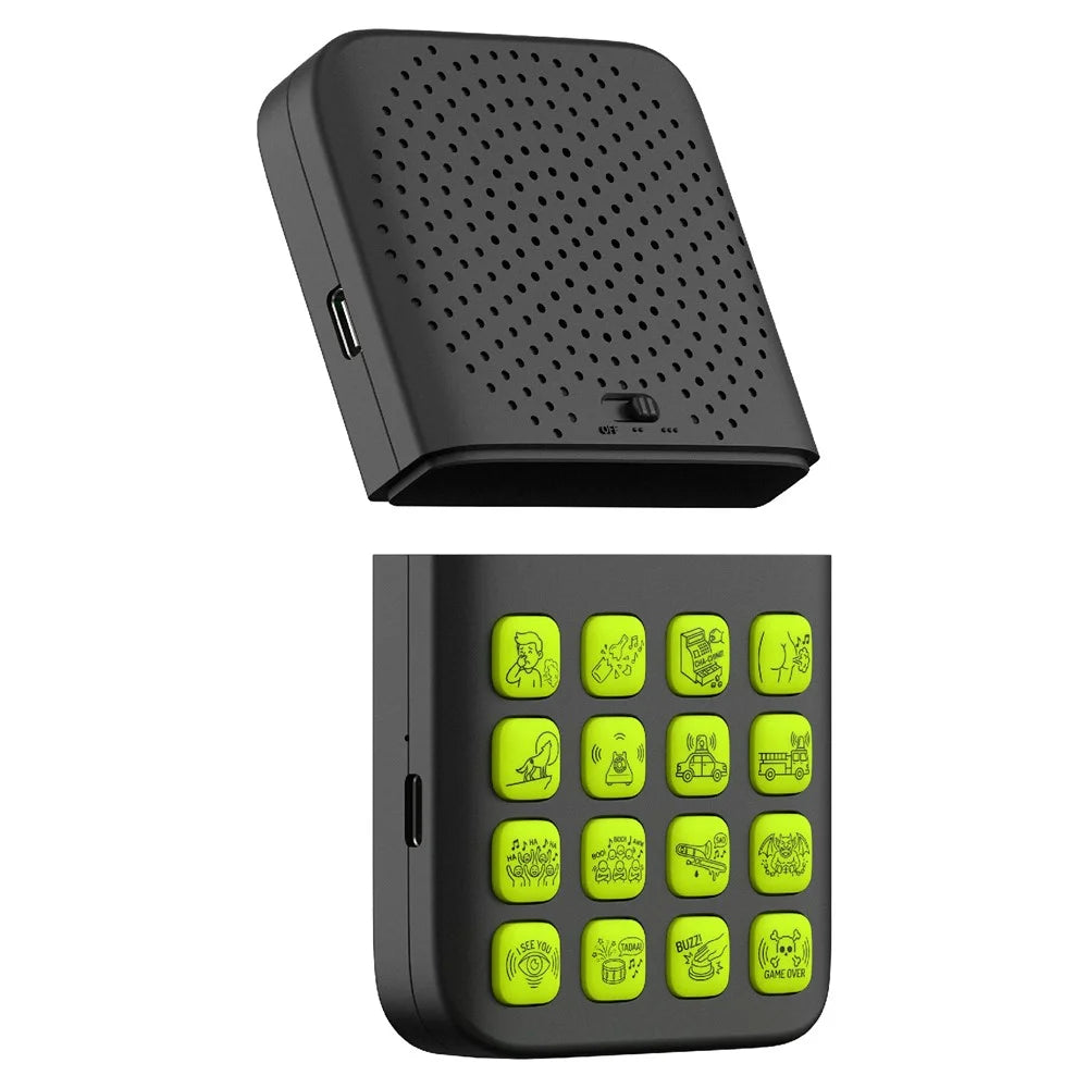T16 Wireless Remote Control Sound Device 16 Sound Effects Magnetic Detachable Rechargeable Prank Toy - Black - 1