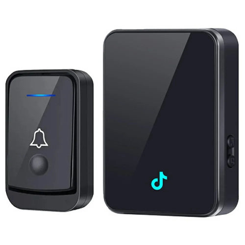 Q502 433MHz Wireless Doorbell with 1 Transmitter + 1 Receiver 45 Ringtones IP44 Waterproof Door Chime - Black - 1