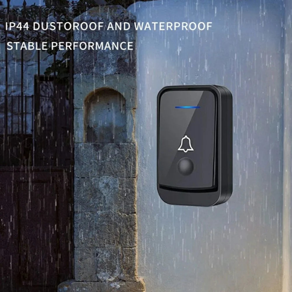 Q502 433MHz Wireless Doorbell with 1 Transmitter + 2 Receivers 45 Ringtones IP44 Waterproof Door Chime - Black - 7