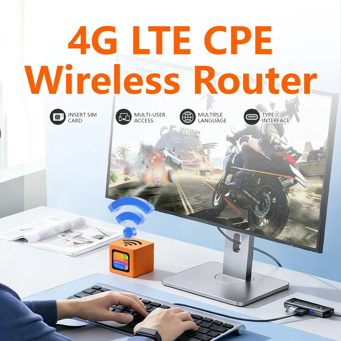 Q51-E 4G LTE WiFi 6 Router without Battery Color Display CPE Wireless Modem with SIM Card Slot and RJ45 Port - EU Plug - 2