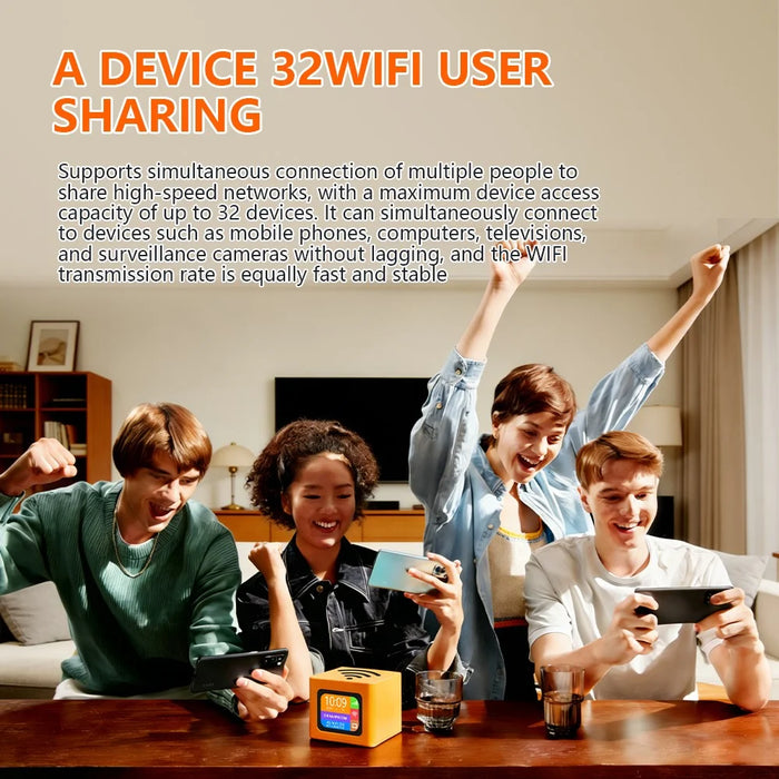 Q51-E 4G LTE WiFi 6 Router without Battery Color Display CPE Wireless Modem with SIM Card Slot and RJ45 Port - EU Plug - 5