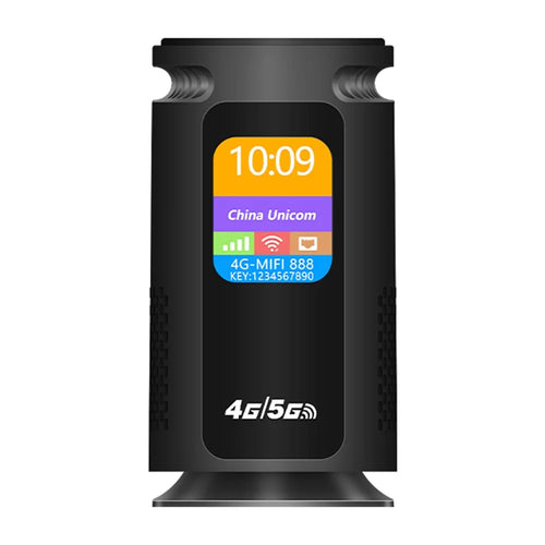 Q52-E 4G WiFi Router with 3000mAh Battery SIM Card Slot LCD Display WiFi 6 CPE 300Mbps Modem with RJ45 Port, Eurasian Version / Black - US Plug - 1