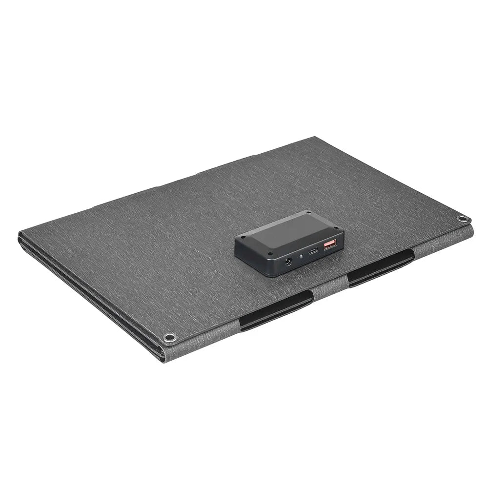 DE-40 40W Solar Charger with Type-C  /  USB  /  DC Ports IP65 Waterproof Foldable Monocrystalline Solar Panel - Black - 7