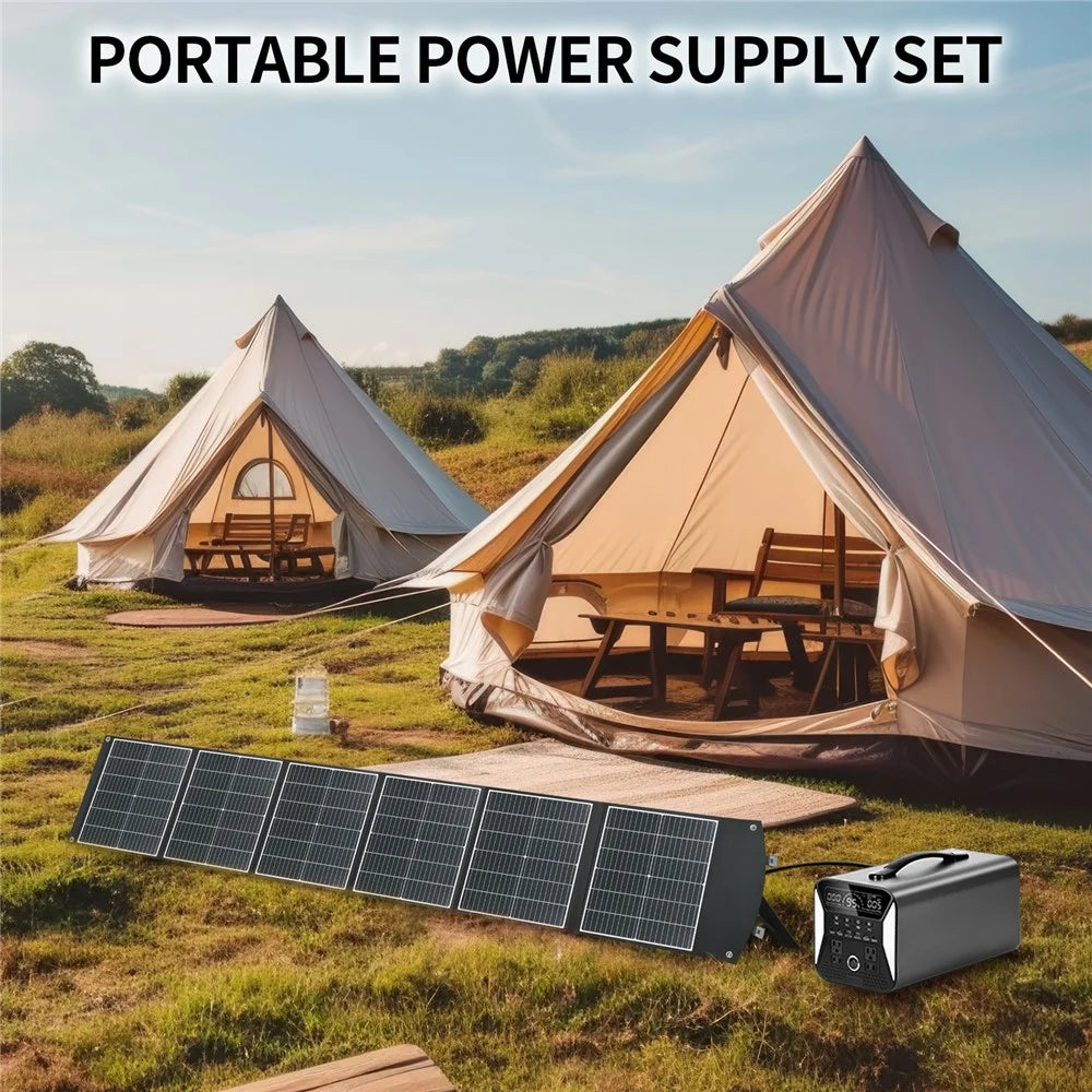 UC-200D 200W Portable ETFE Foldable Solar Panel Charger 20V 12V 9V for Outdoor Camping Phone Laptop Power Supply - Black - 4