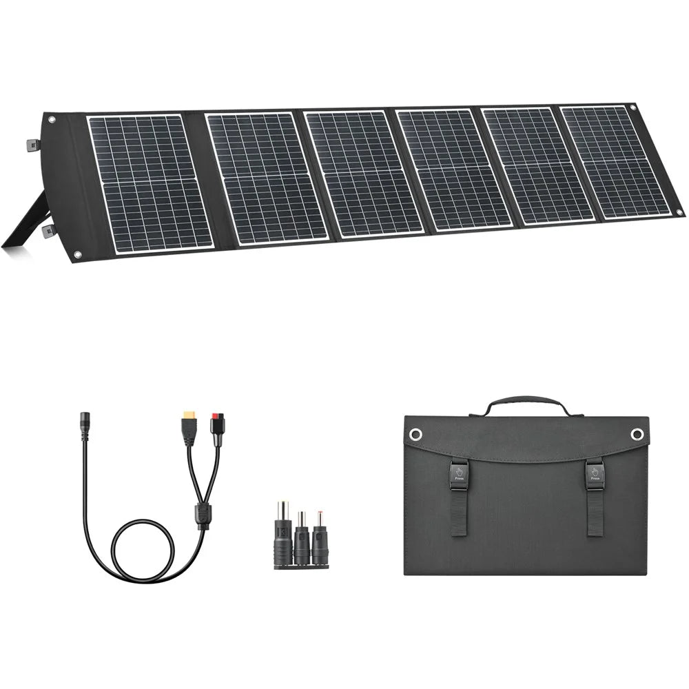 UC-100D 100W 20V ETFE Solar Charger Foldable Solar Panel for Outdoor Camping RV Power Supply - Black - 1