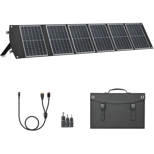UC-100D 100W 20V ETFE Solar Charger Foldable Solar Panel for Outdoor Camping RV Power Supply - Black - 1