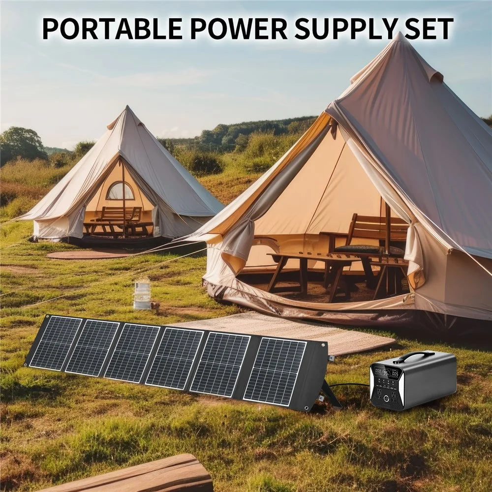 UC-100D 100W 20V ETFE Solar Charger Foldable Solar Panel for Outdoor Camping RV Power Supply - Black - 4