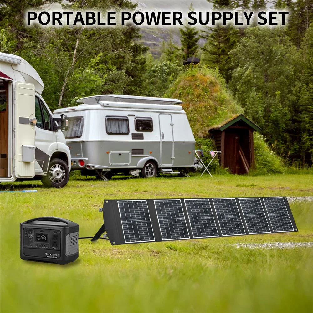 UC-100D 100W 20V ETFE Solar Charger Foldable Solar Panel for Outdoor Camping RV Power Supply - Black - 5