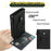 Bi-fold RFID Blocking Wallet for AirTag Genuine Cow Leather Aluminium Alloy Pop-Up Card Case - Black - 3