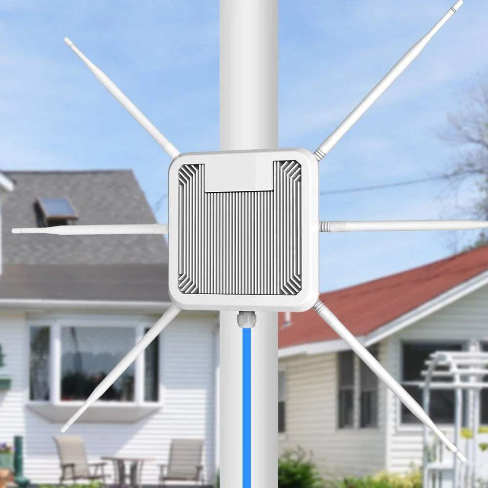HW3000B IP67 Waterproof WiFi 6 Dual Band 3000Mbps Outdoor Wireless AP Router with 6x 7dBi Antenna - US Plug - 2