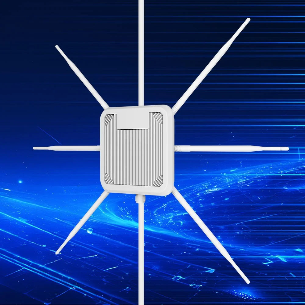HW3000B IP67 Waterproof WiFi 6 Dual Band 3000Mbps Outdoor Wireless AP Router with 6x 7dBi Antenna - US Plug - 3