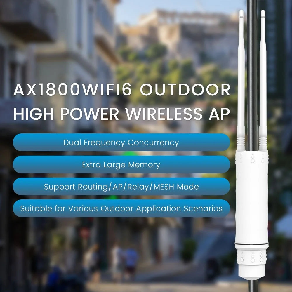 HW1800Y WiFi 6 AX1800 2.4 / 5.8G Dual Band MESH Router IP67 Waterproof Outdoor AP Repeater - US Plug - 4