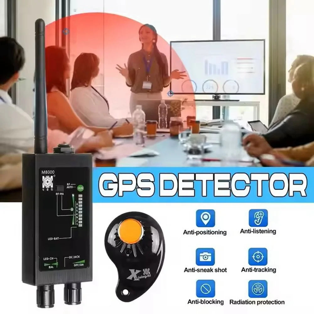 M8000 Signal Detector Anti Spy Camera GPS Tracker Wireless Signal Detector for Hotel Office Car - Black - 4