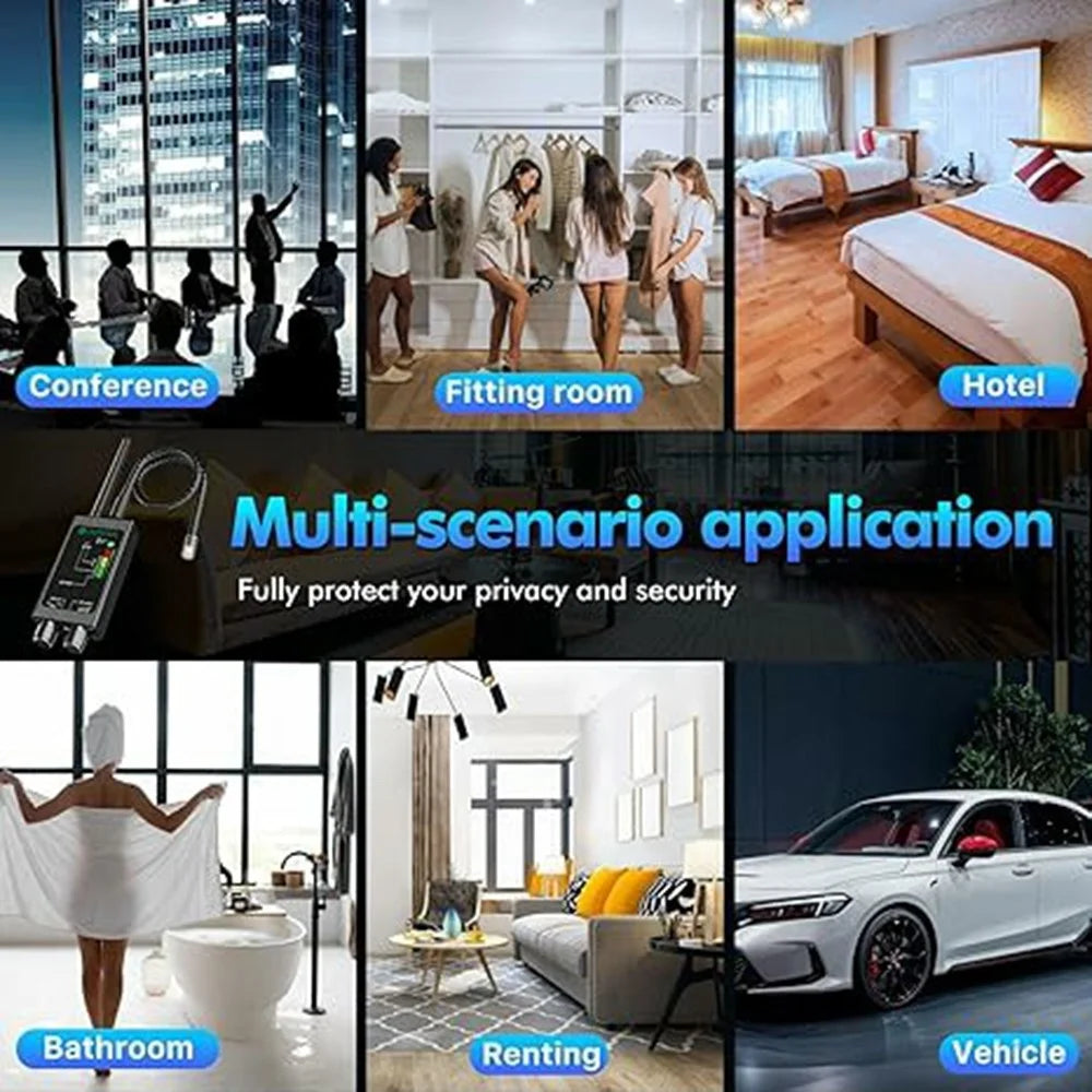 M8000 Signal Detector Anti Spy Camera GPS Tracker Wireless Signal Detector for Hotel Office Car - Black - 6