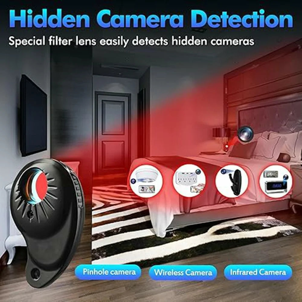 M8000 Signal Detector Anti Spy Camera GPS Tracker Wireless Signal Detector for Hotel Office Car - Black - 7