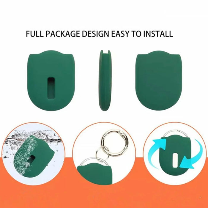 For Xiaomi Tag Silicone Protective Case Shockproof Tracker Cover with Hanging Buckle - Blackish Green - 3