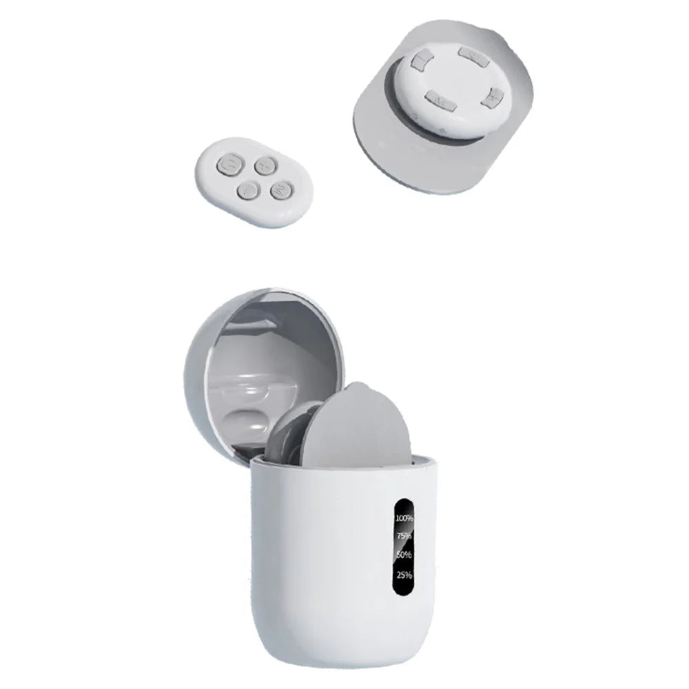 Q1 Mini Wireless Massage Pads 6 Massage Modes 2 Replaceable Pads with Charging Case for Full Body Relief - White - 1