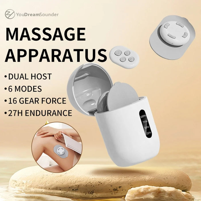 Q1 Mini Wireless Massage Pads 6 Massage Modes 2 Replaceable Pads with Charging Case for Full Body Relief - White - 2