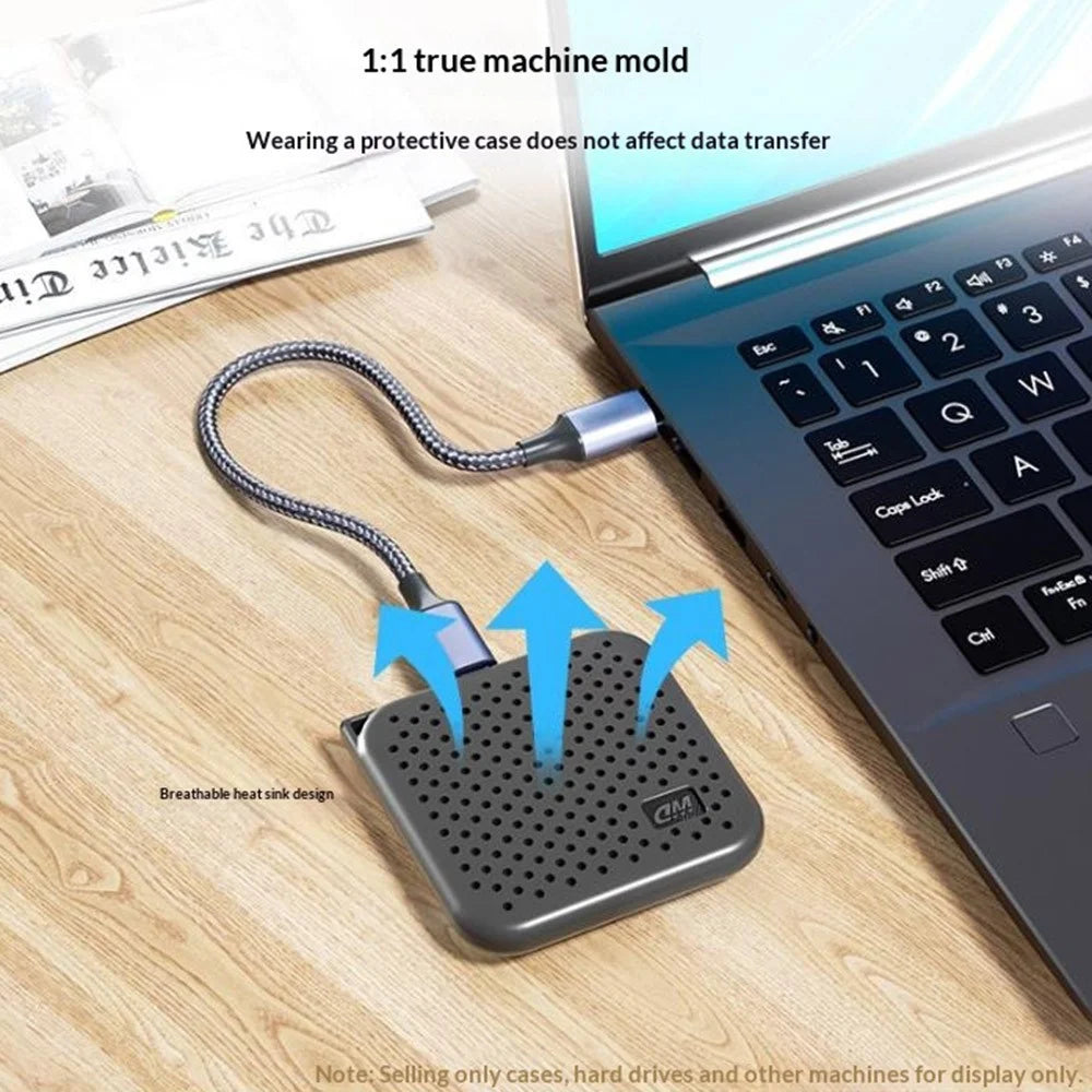 For Western Digital WD Elements SE SSD Silicone Case Shockproof Protective Cover with Lanyard - Mint Green - 4