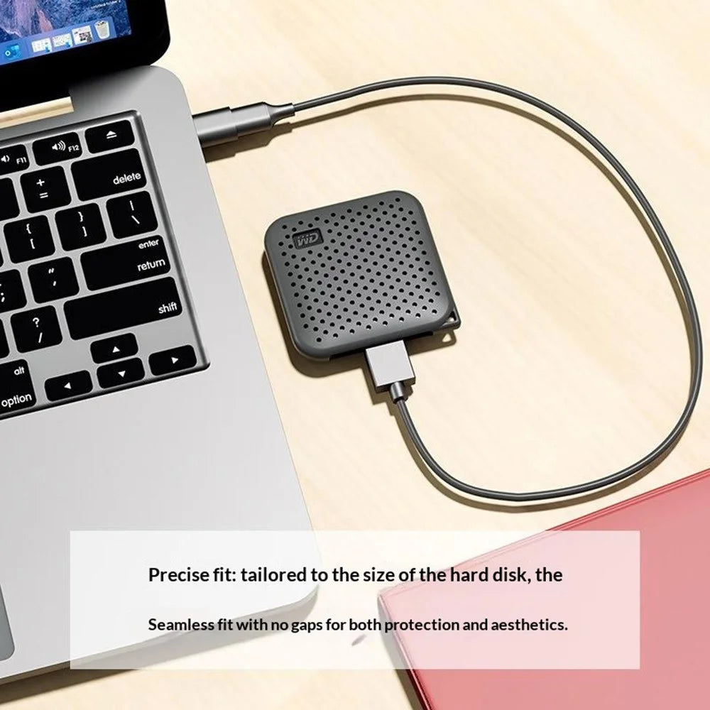 For Western Digital WD Elements SE SSD Silicone Case Shockproof Protective Cover with Lanyard - Mint Green - 7