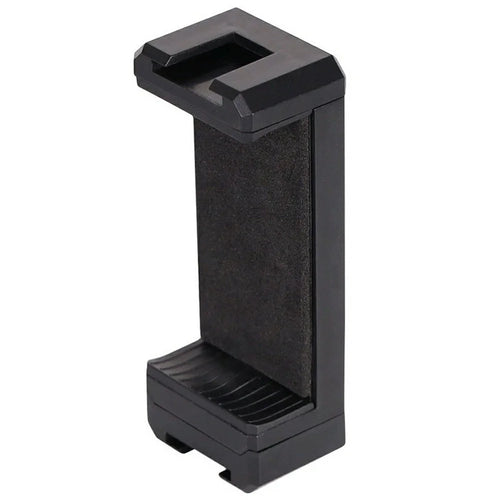 D010 Phone Clip Holder with Dual Hot Shoe Mount 1 / 4" Screw Thread for Live Streaming Tripod Stand - Black - 1