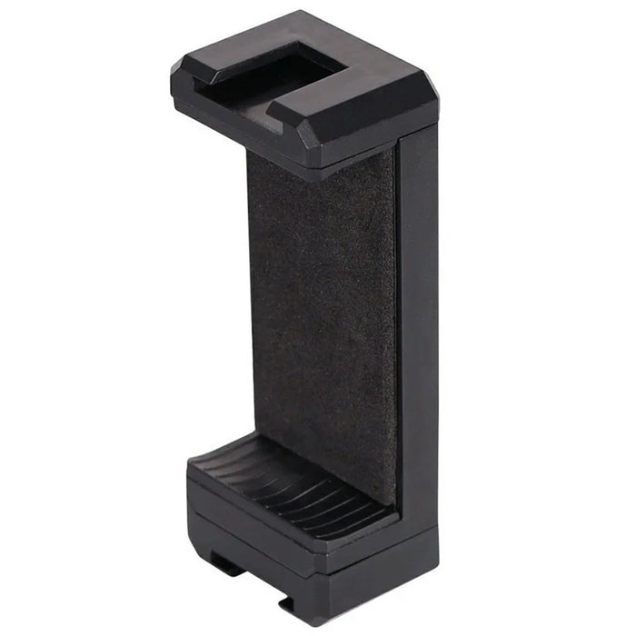 D010 Phone Clip Holder with Dual Hot Shoe Mount 1 / 4" Screw Thread for Live Streaming Tripod Stand - Black - 1