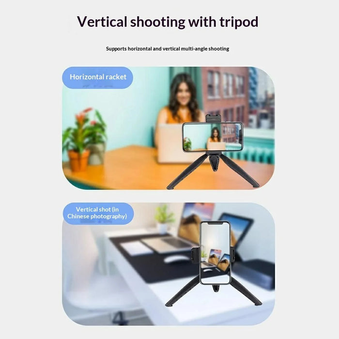 D010 Phone Clip Holder with Dual Hot Shoe Mount 1 / 4" Screw Thread for Live Streaming Tripod Stand - Black - 3