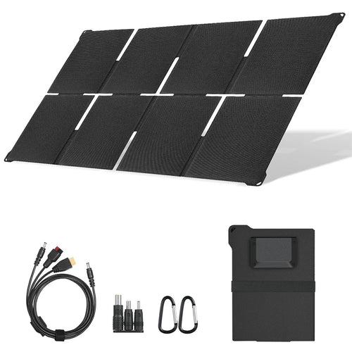 UT-80H 45W Foldable Solar Panel with Type-C  /  USB  /  DC Ports IP65 Waterproof Portable Solar Charger for Outdoor Camping - Black - 1