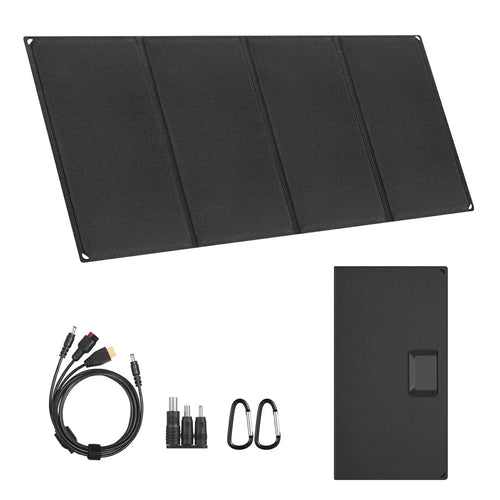UT-60H 60W Foldable Solar Panel with Type-C  /  USB  /  DC Ports IP65 Waterproof Portable Solar Charger for Outdoor Camping - Black - 1