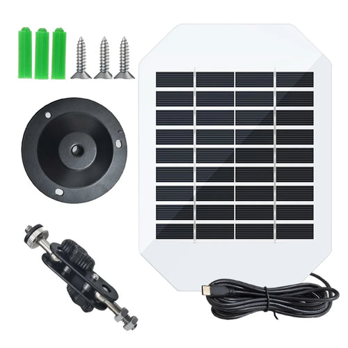3W Solar Panel with Type-C Port Outdoor Photovoltaic Module for Security Camera Doorbell - 1