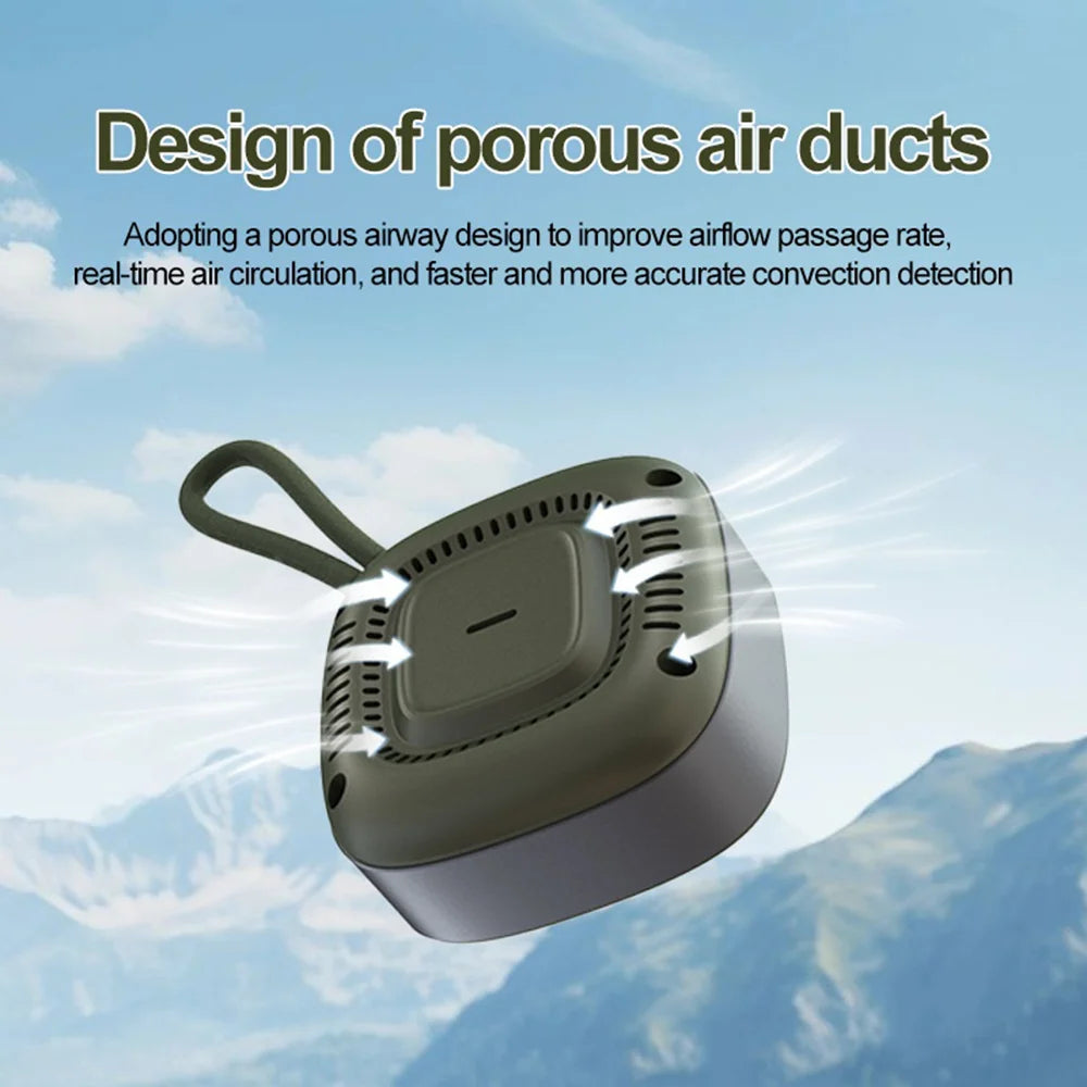 K5B 3 in 1 Carbon Monoxide Detector Temperature Humidity Monitor Portable CO Alarm for Outdoor Camping - Green - 4