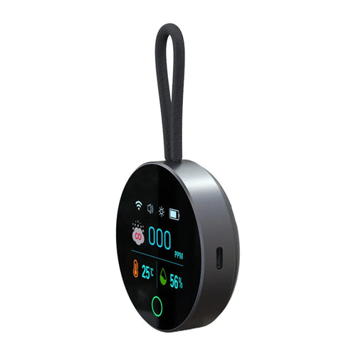 Portable Carbon Monoxide Detector 0-500PPM CO Alarm Temperature Humidity Monitor for RV Camping - Black - 1