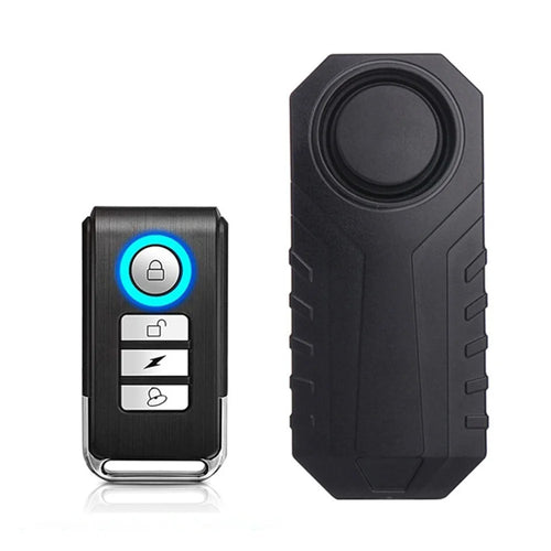 SF22R 113dB Wireless Remote Control Vibration Alarm Anti-Theft Device for Bicycle Motorcycle Electric Scooter - Black+Square Remote - 1
